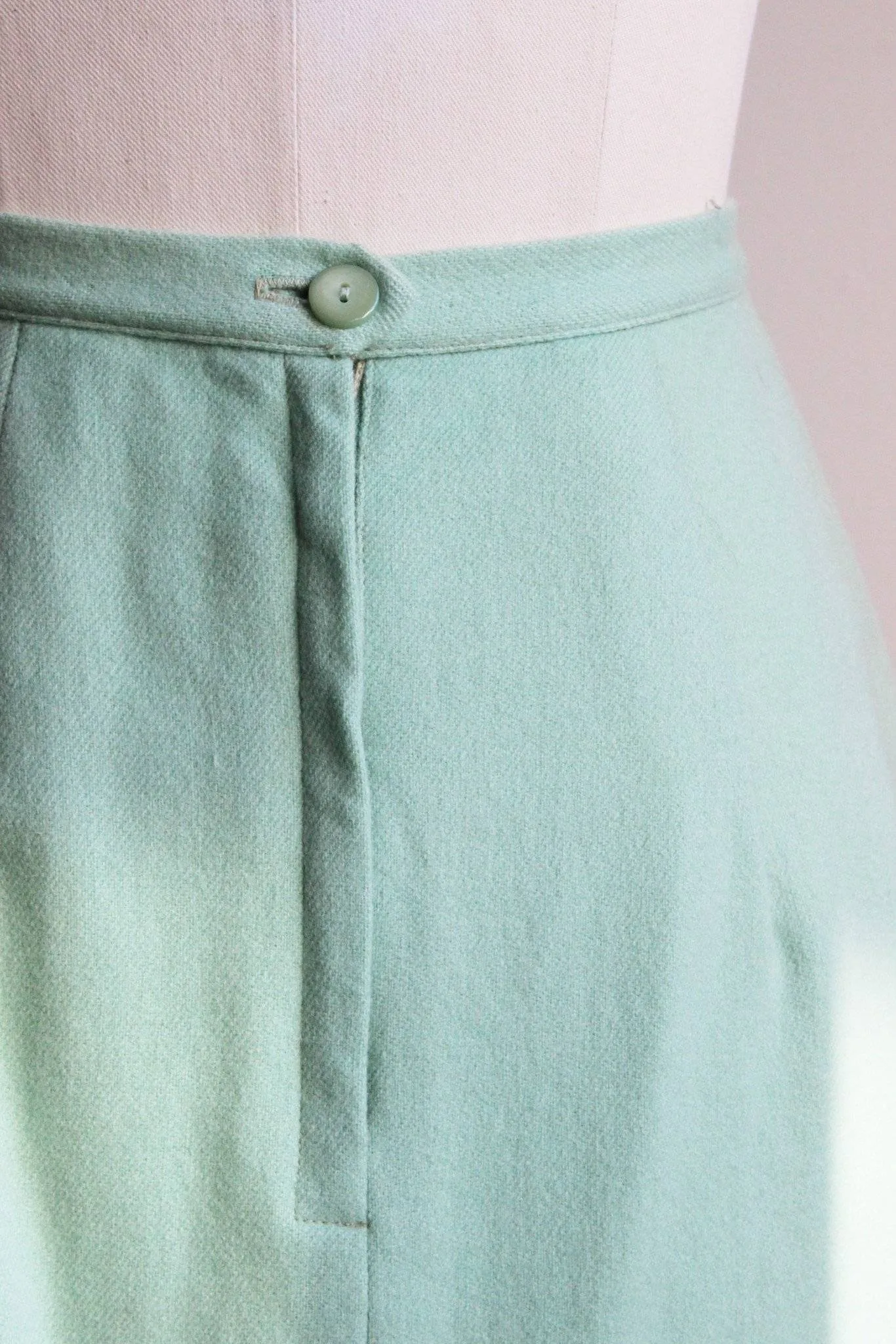 Vintage 1960s Green Wool Skirt