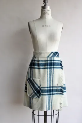 Vintage 1960s Wool Plaid Wrap Skirt