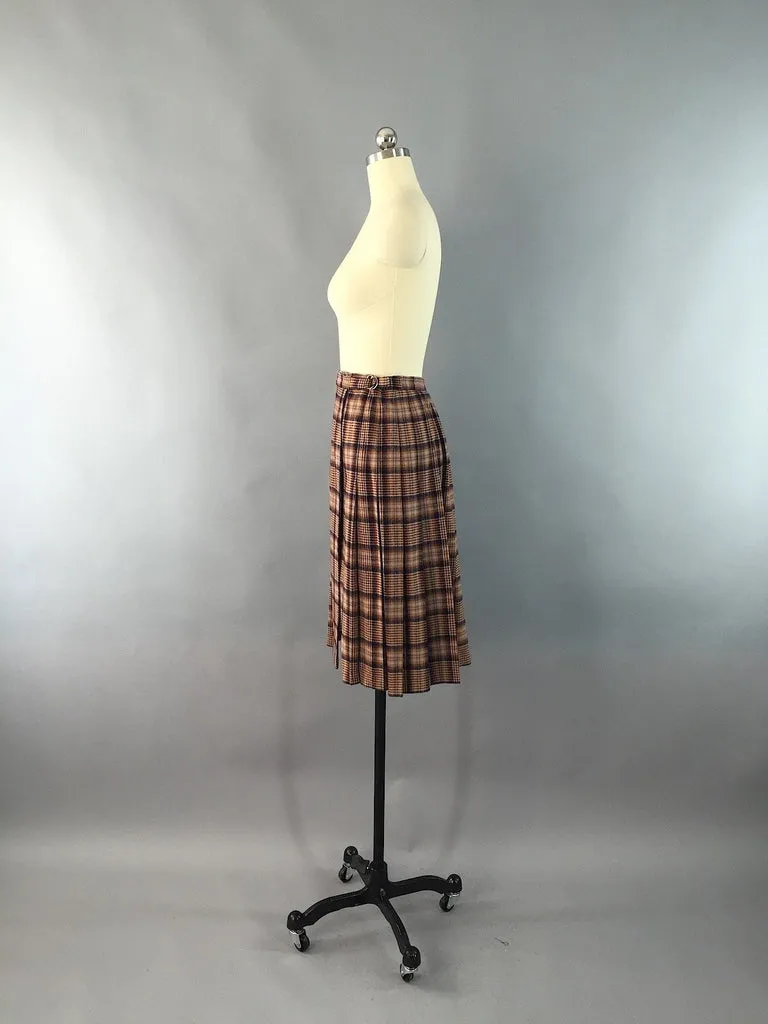 Vintage Young Pendleton Wool Plaid Wrap Skirt