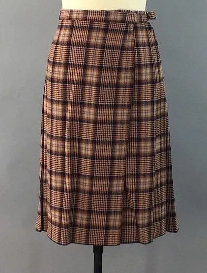 Vintage Young Pendleton Wool Plaid Wrap Skirt