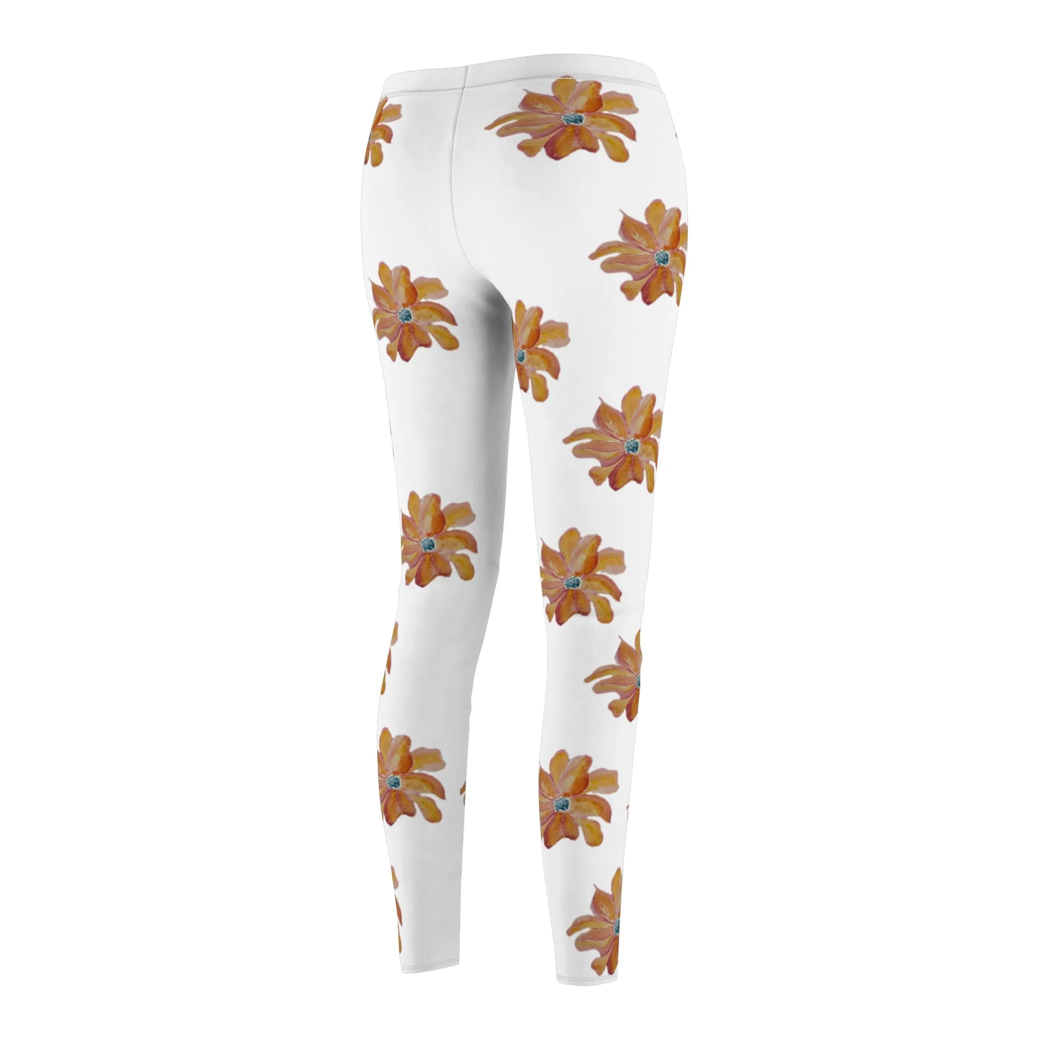 Warm Sunset Bloom Women's Cut & Sew Casual Leggings (AOP)