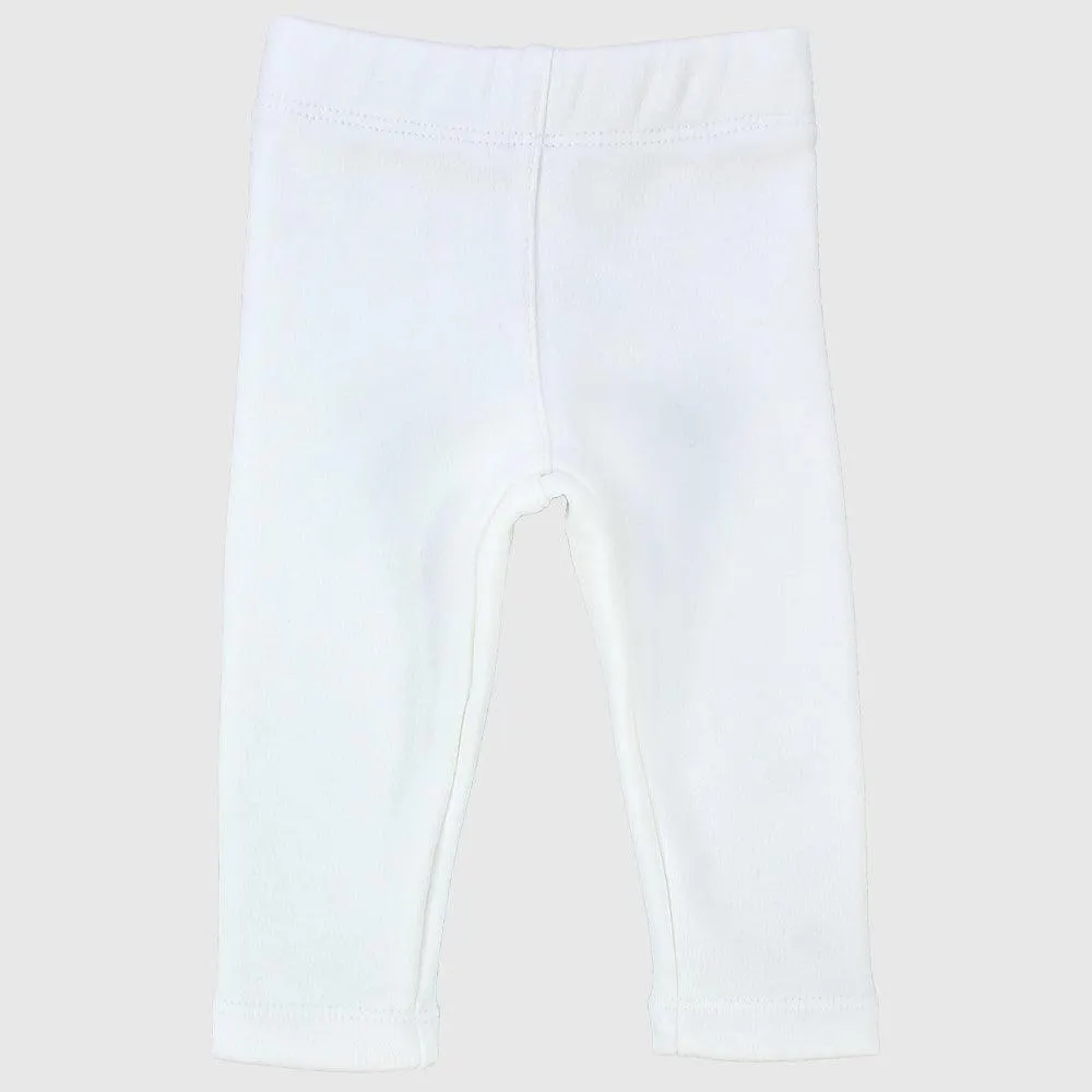 White Plain Leggings