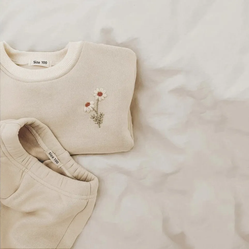 Winter Warm! Soft & Thick - Embroidered Fleece Infant Sweat Set