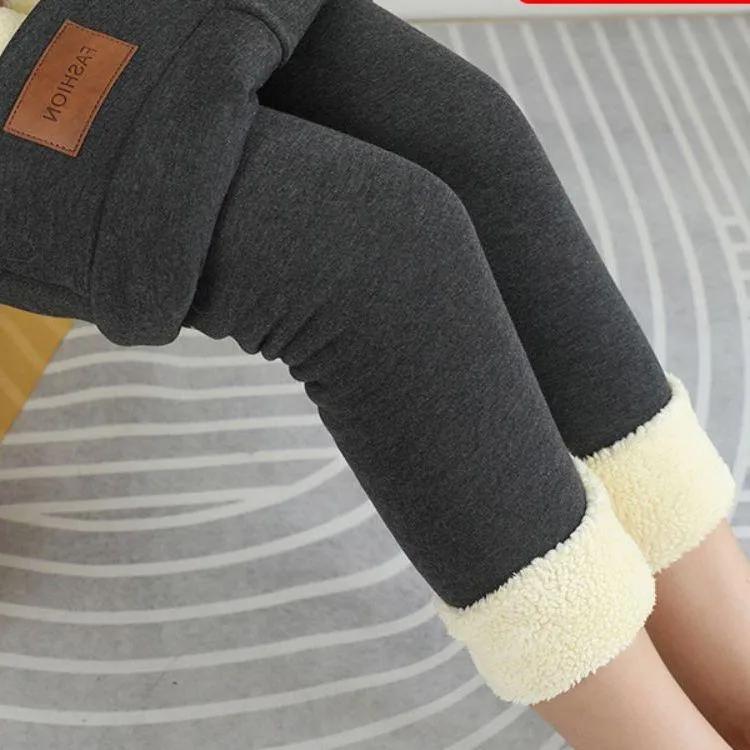 Wjczt Winter Leggings Women Warm Pants High Waist Skinny Thick Velvet Fleece Girl Pants with Fur Inside Thermal Winter Clothes Women