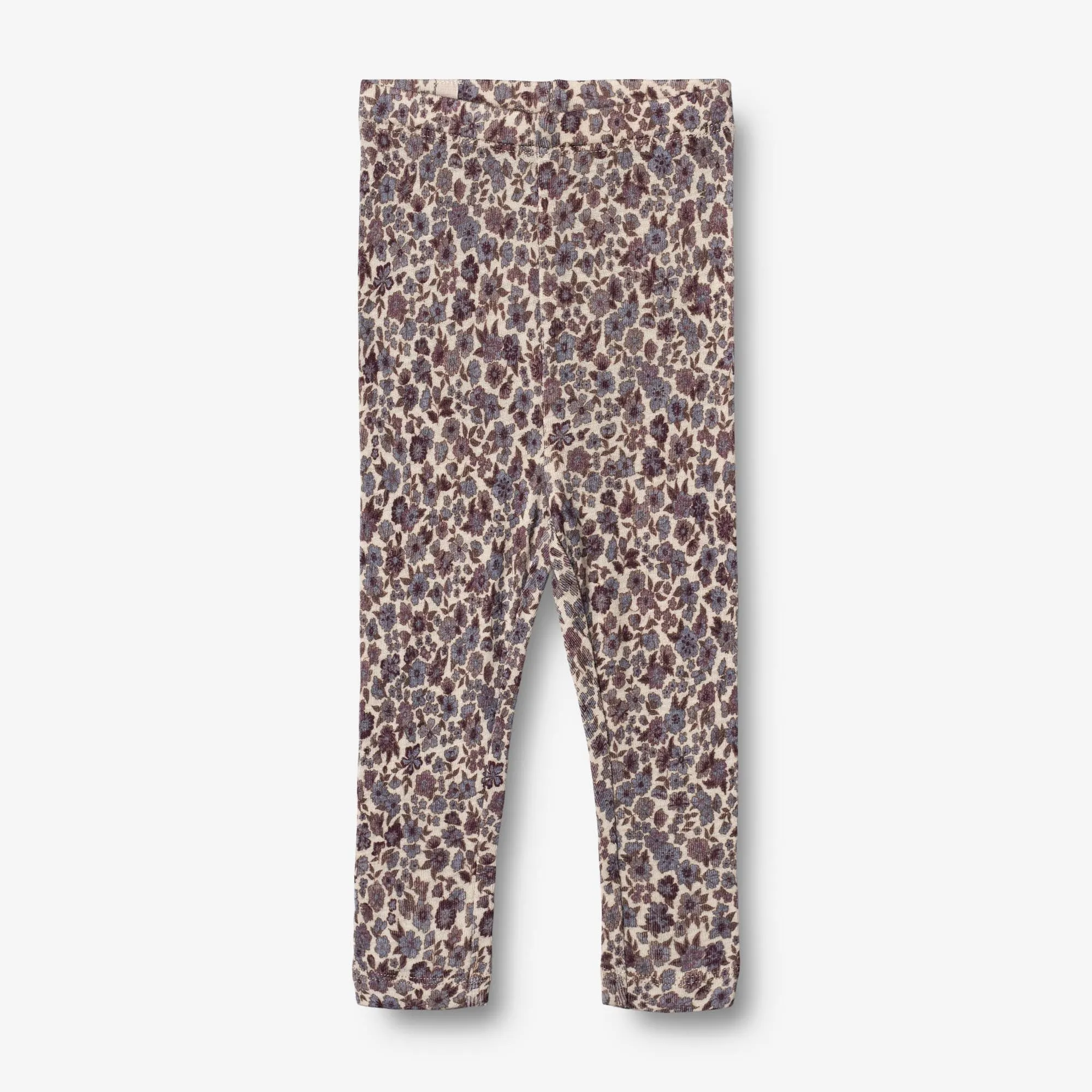 Wool Leggings | Baby - purple flowers