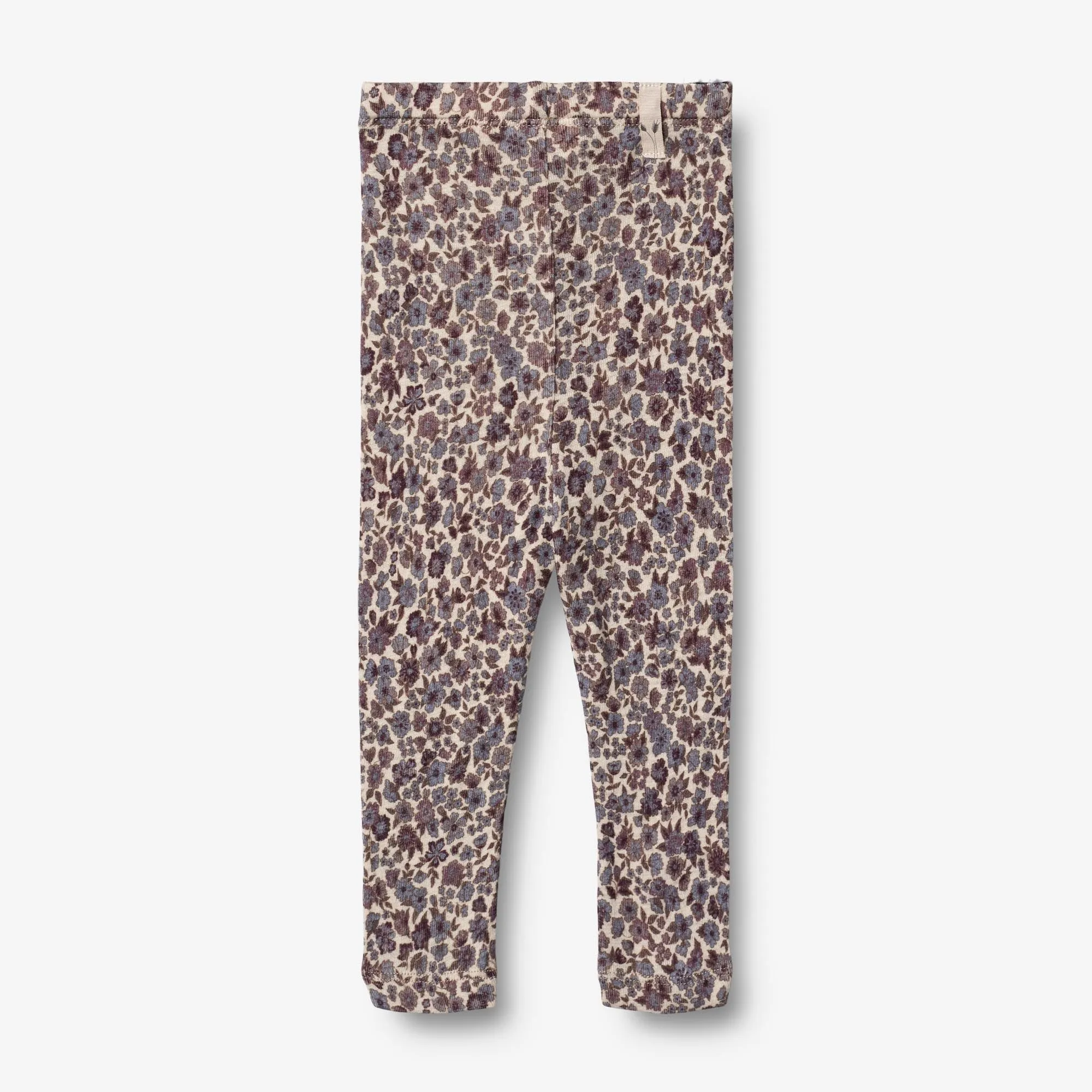 Wool Leggings | Baby - purple flowers