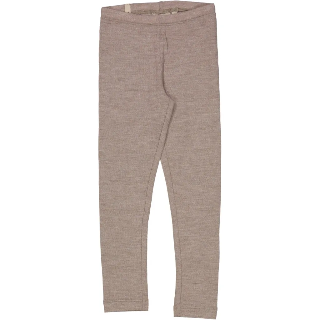 Wool Leggings - grey khaki melange