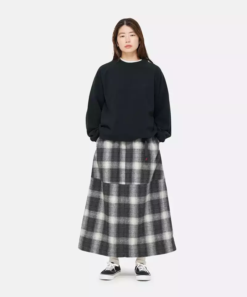 Wool Paneled Skirt