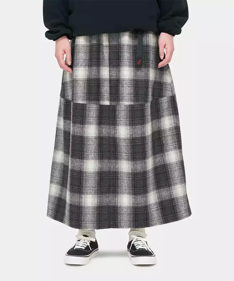 Wool Paneled Skirt