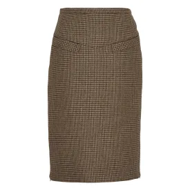 Wool Pin Check Skirt