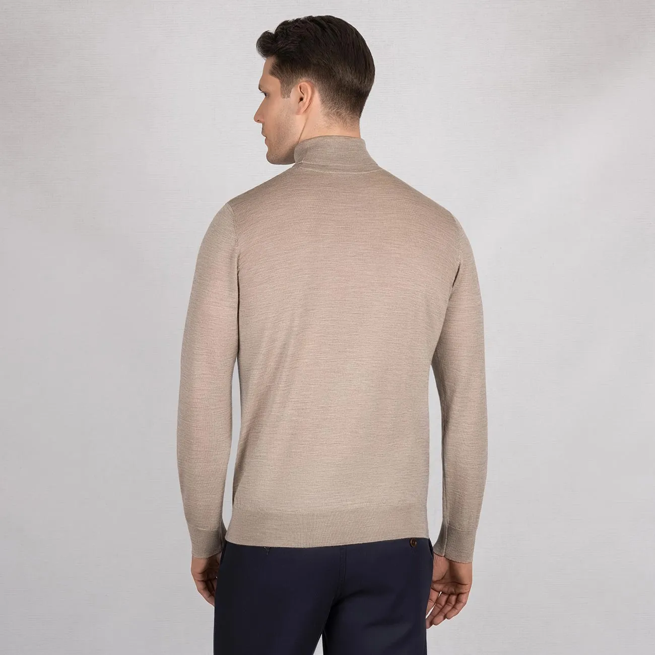 Wool Pullover Light Turtleneck Men