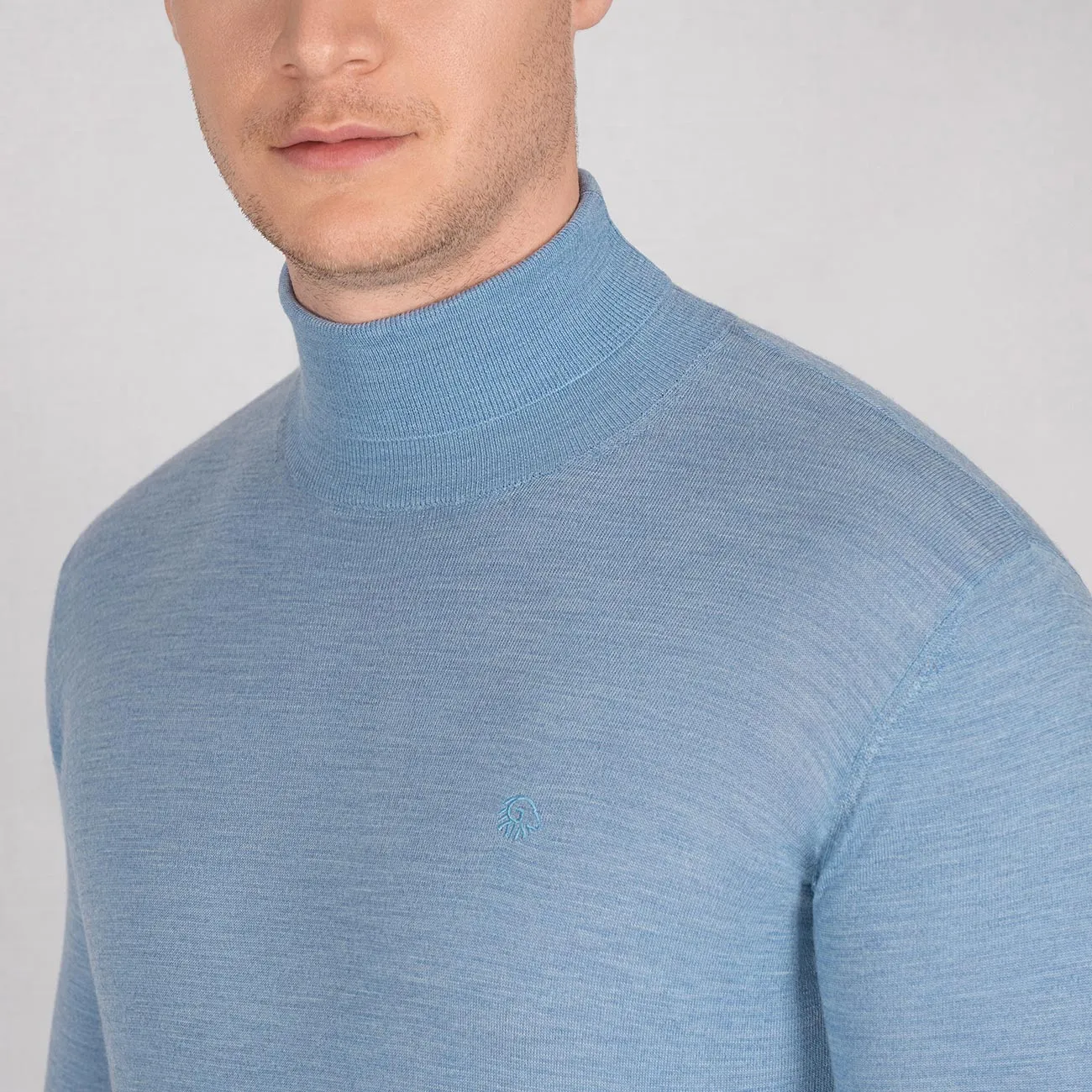 Wool Pullover Light Turtleneck Men